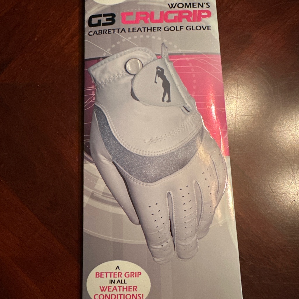 Pga Tour White And Gray Golf Glove With Ventilation